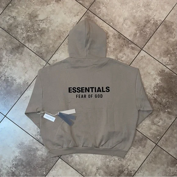 Fear of God Essentials Fleece Hoodie Desert Sand (With Pockets) Size XL